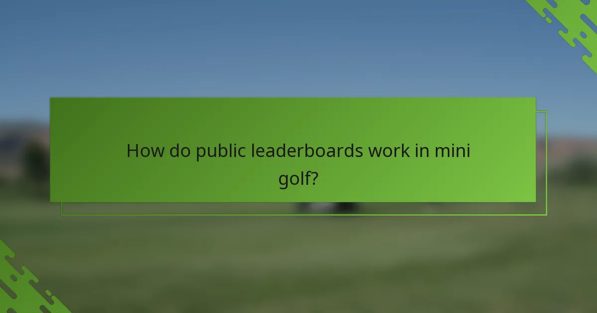 How do public leaderboards work in mini golf?