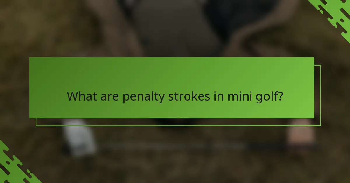 What are penalty strokes in mini golf?