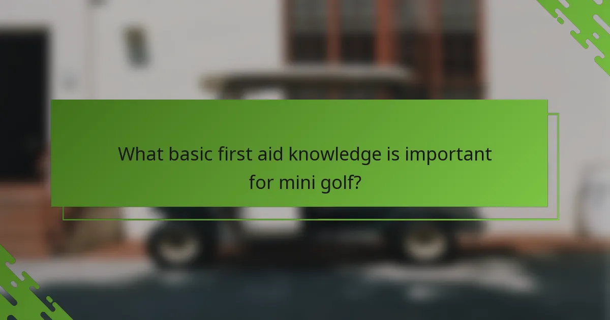 What basic first aid knowledge is important for mini golf?